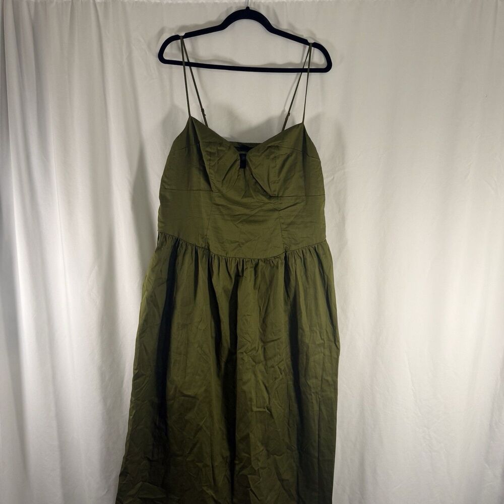 New Wild Fable Midi Dress Women's XXL Green Sleeveless Smocked Pullover Cotton